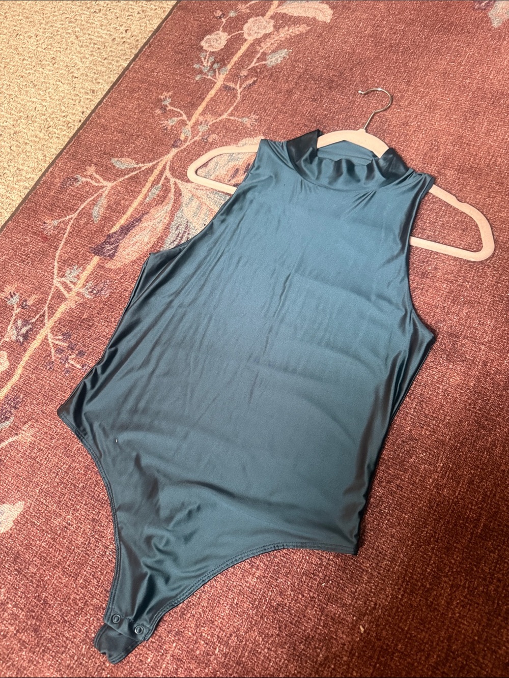 Silk bodysuit blouse in blue